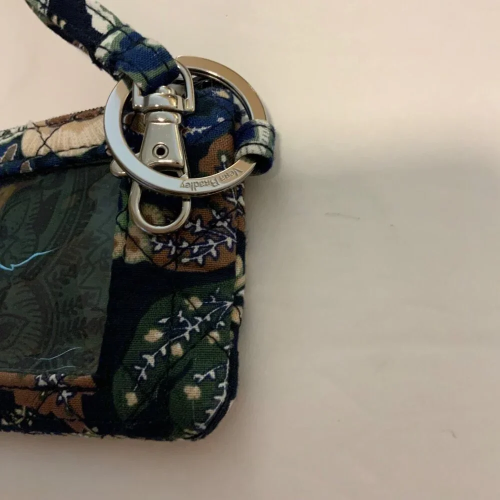 Vera Bradley Lanyard Zip ID Case With Keyring Retired Print